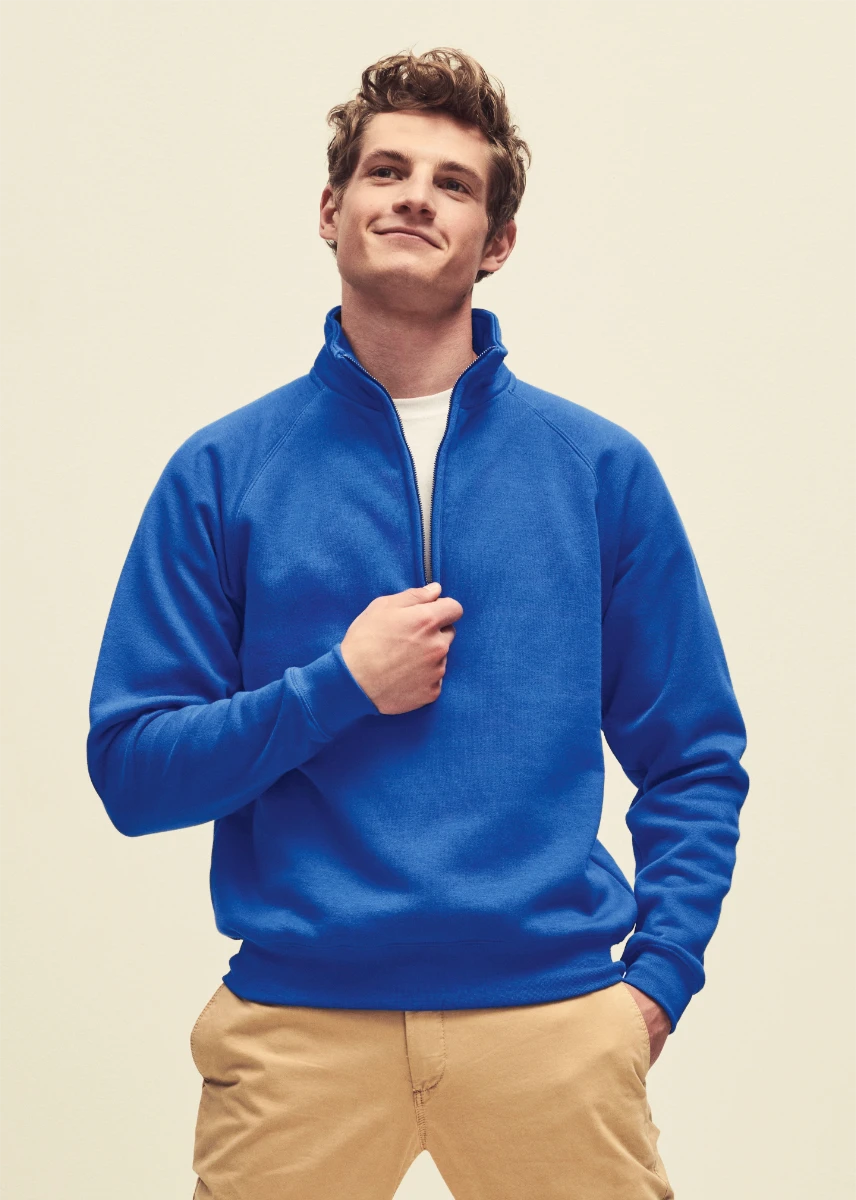 Fruit of the Loom Premium Zip Neck Raglan Sweat
