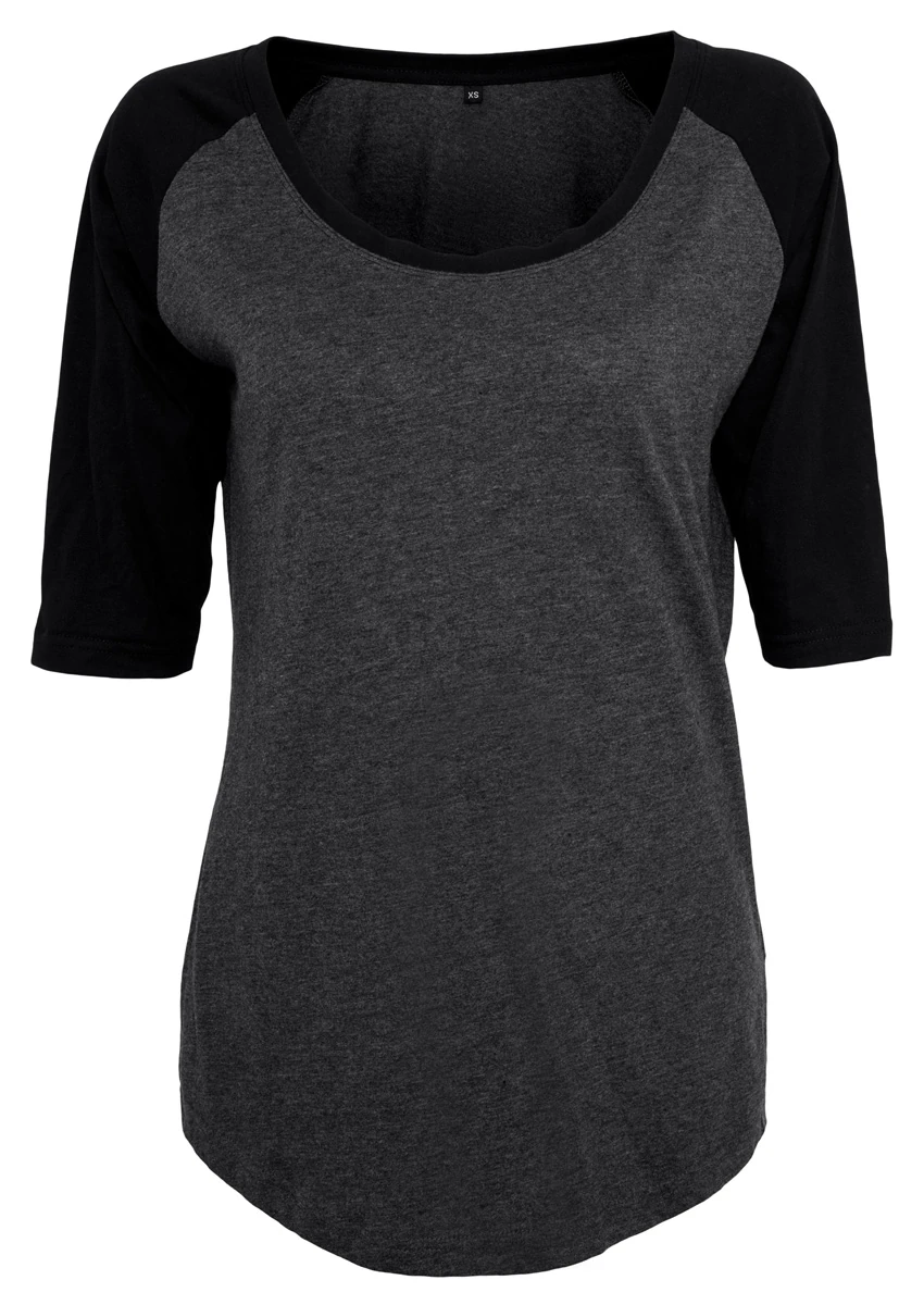 Build Your Brand Ladies 3/4 Contrast Raglan Tee
