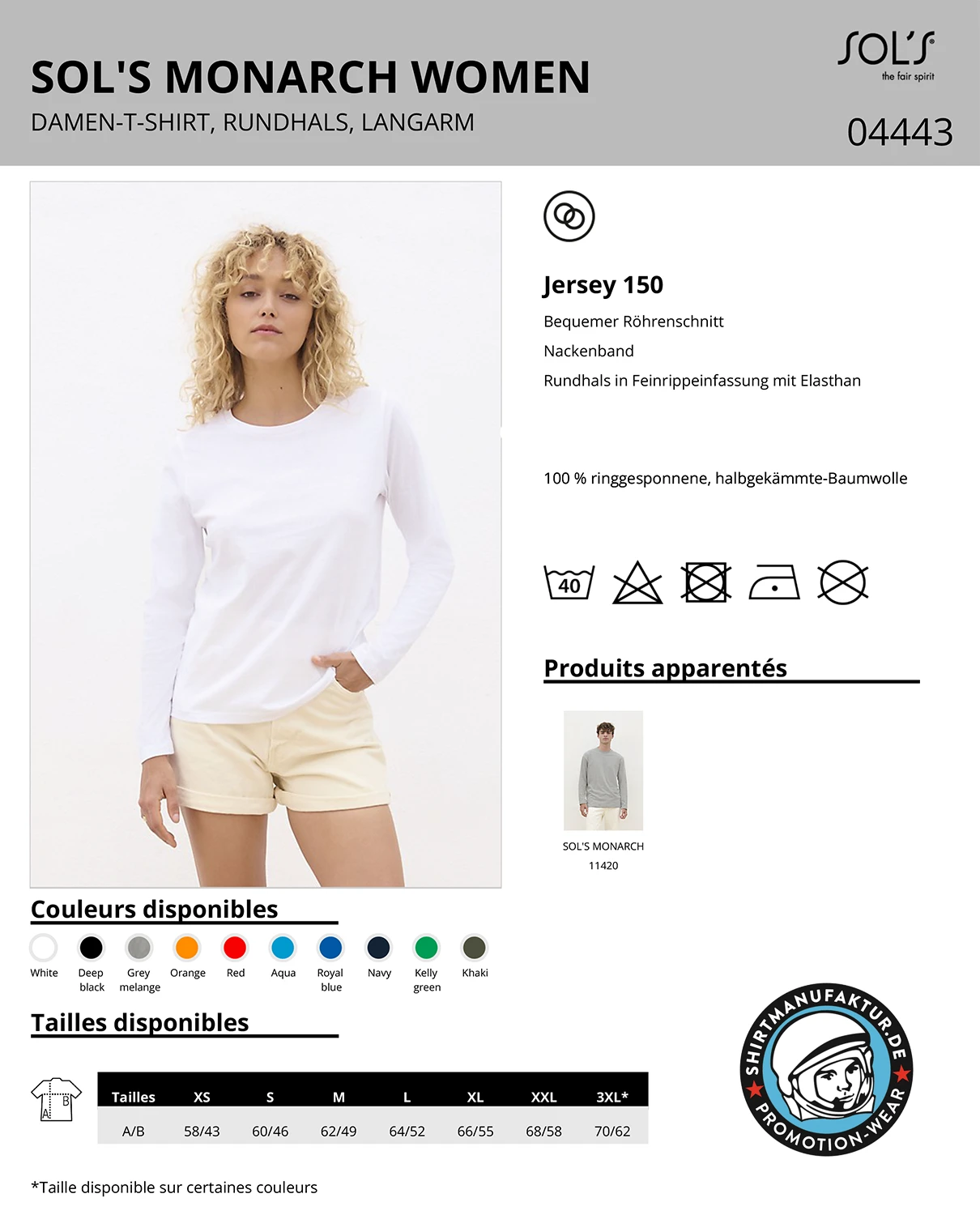 Sol's Womens Monarch Longsleeve