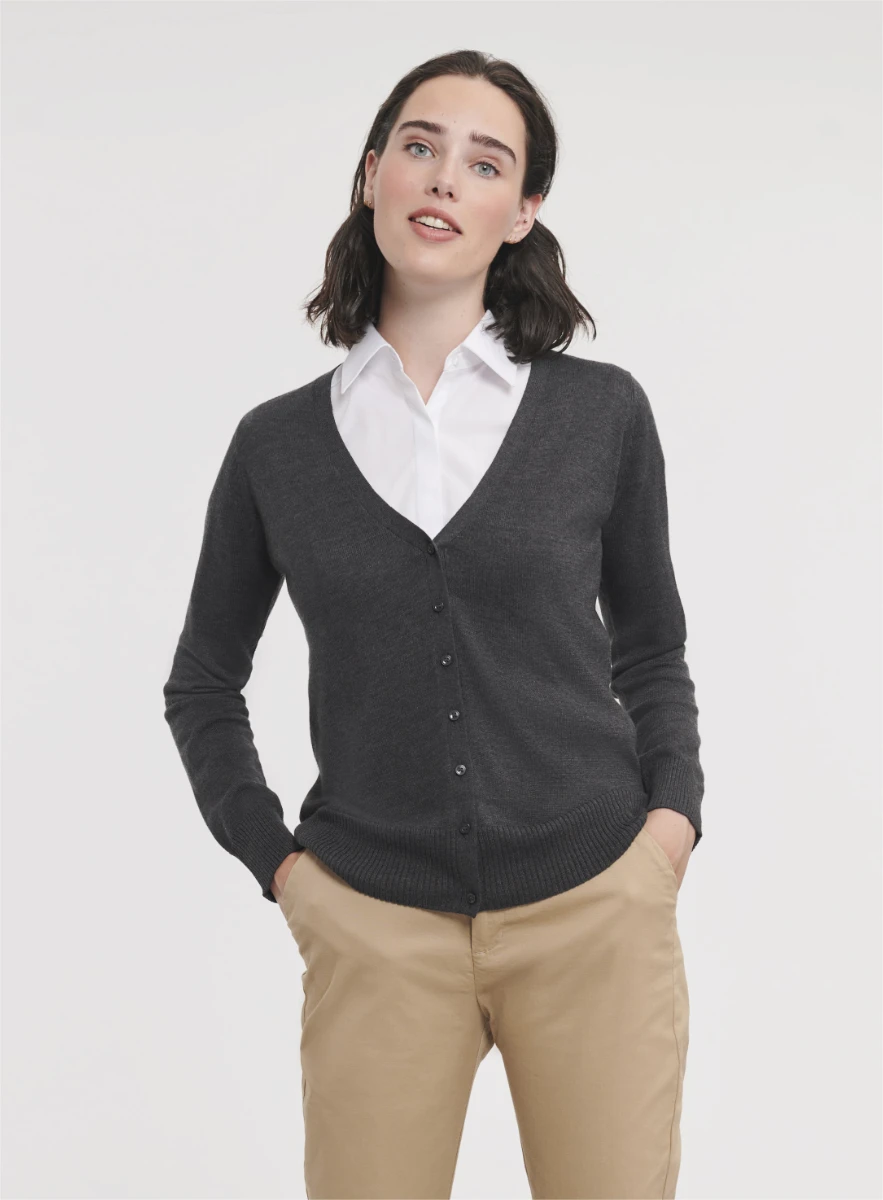 Russell Ladies V-Neck Knitted Cardigan