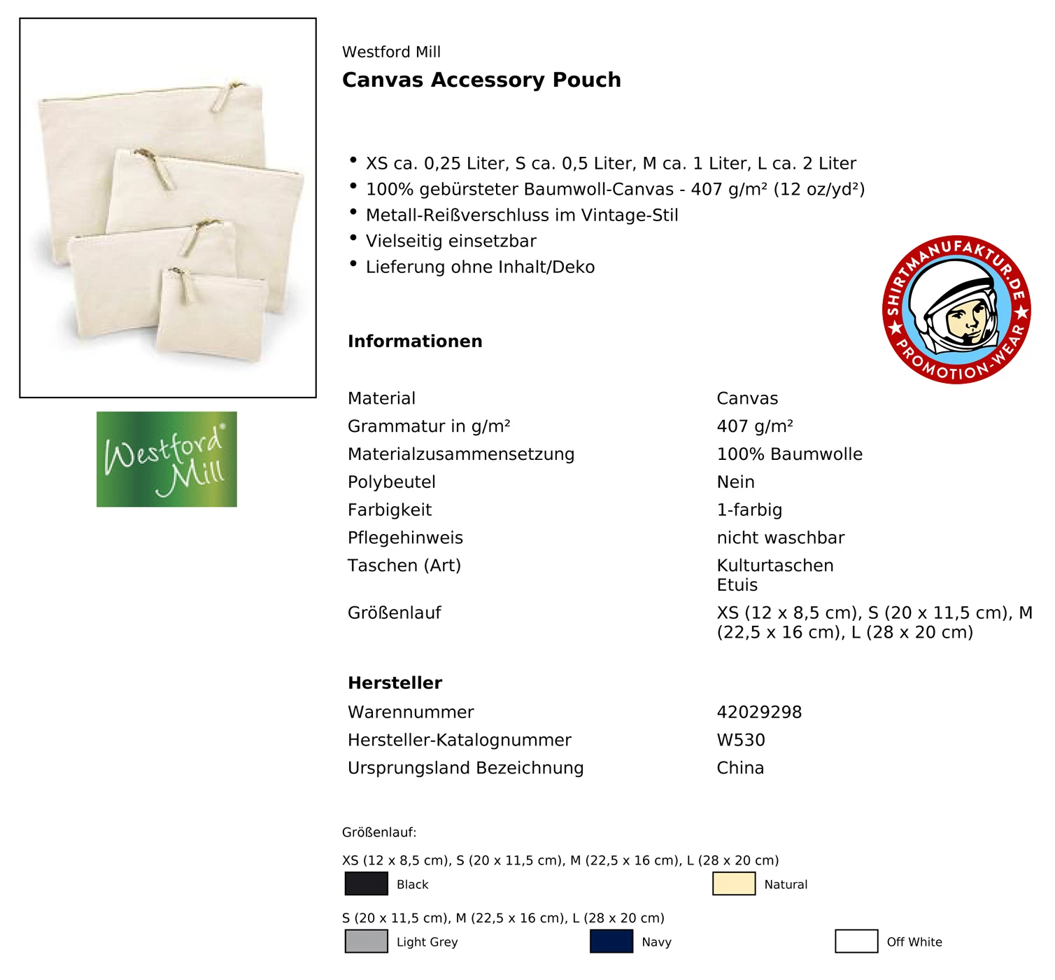 Westford Mill Canvas Accessory Pouch