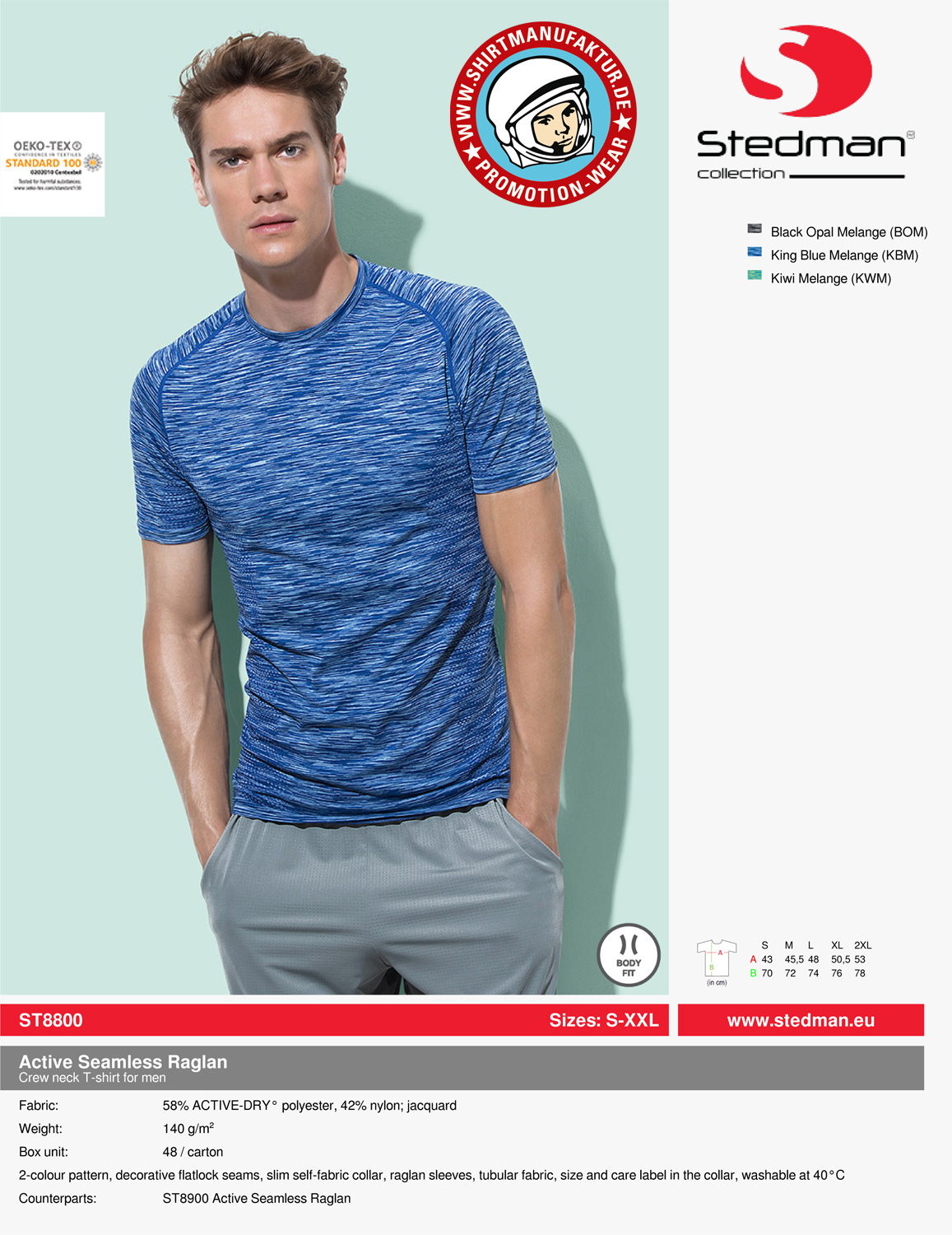 Stedman Seamless Raglan T-Shirt