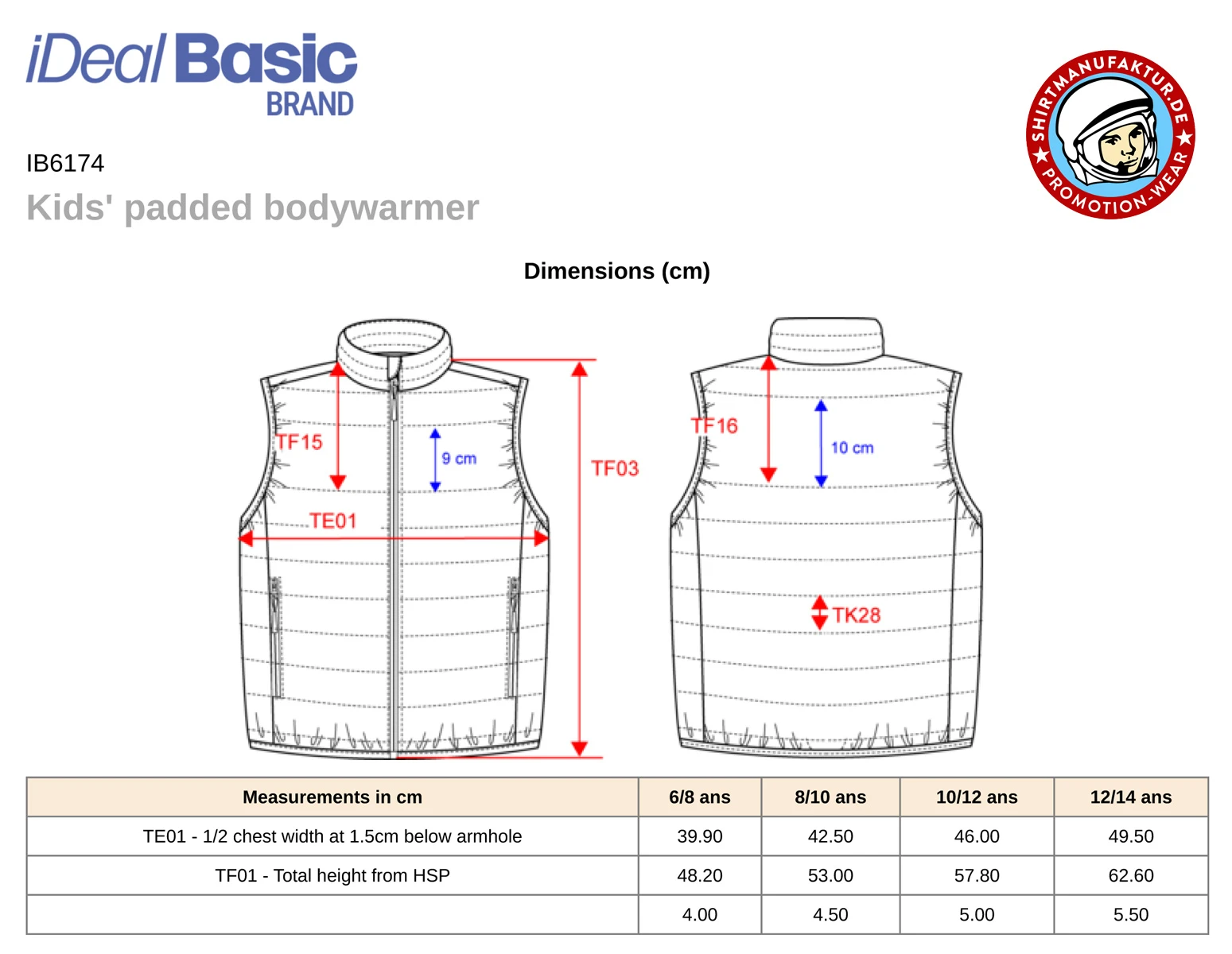 Ideal Basic Kids Padded Bodywarmer