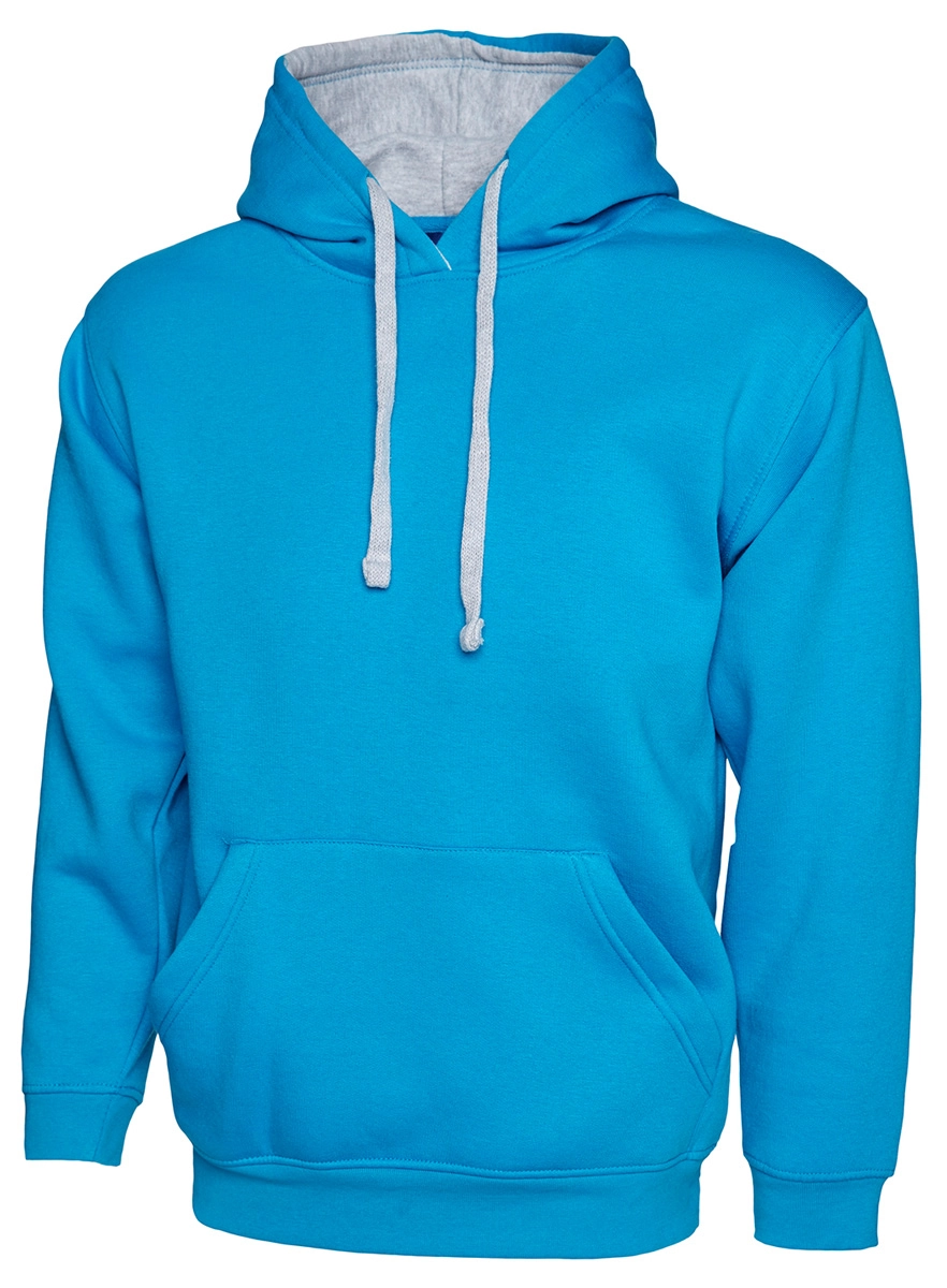 Uneek Contrast Hooded Sweatshirt