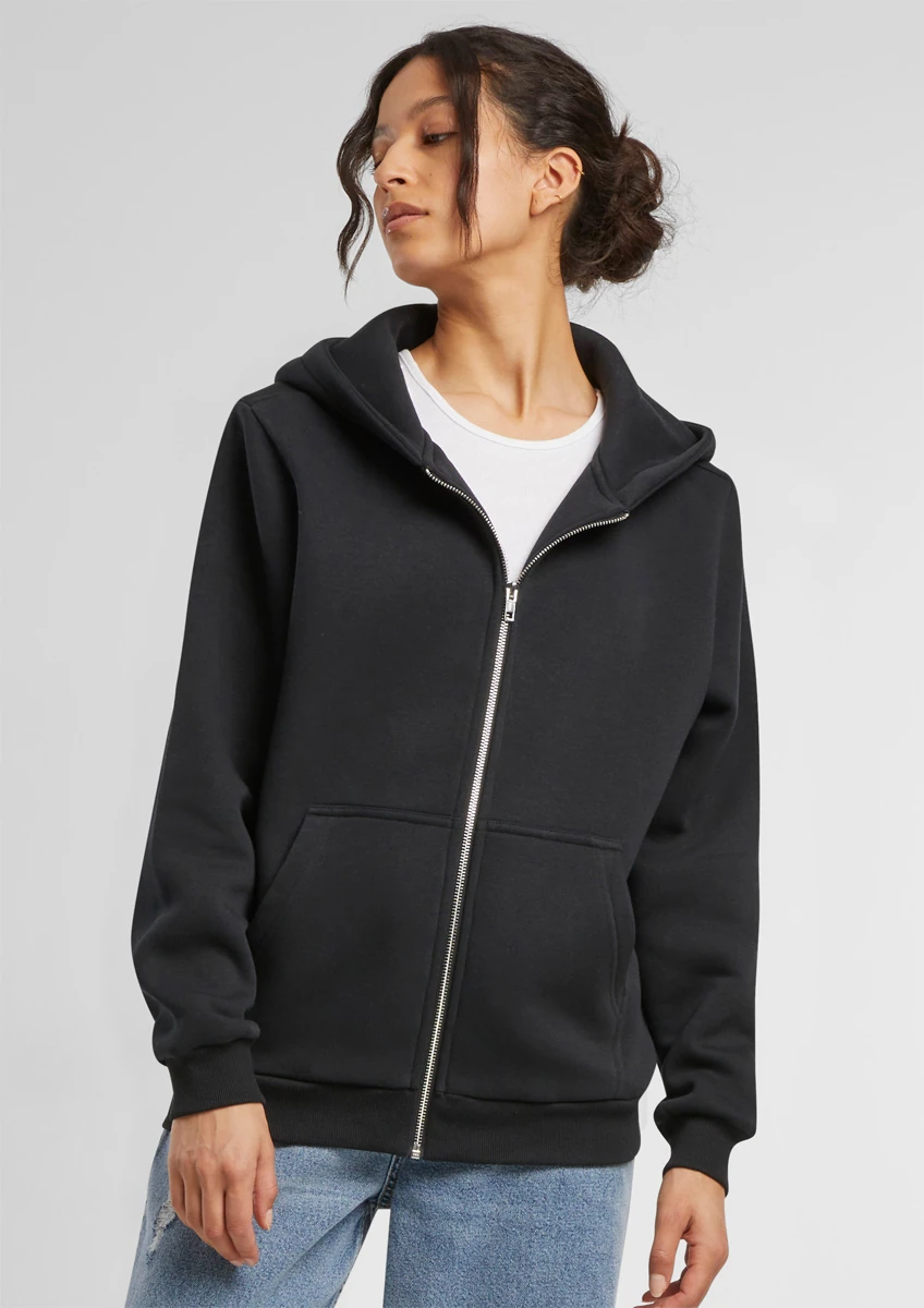Build Your Brand Ladies Fluffy Zip Hoody