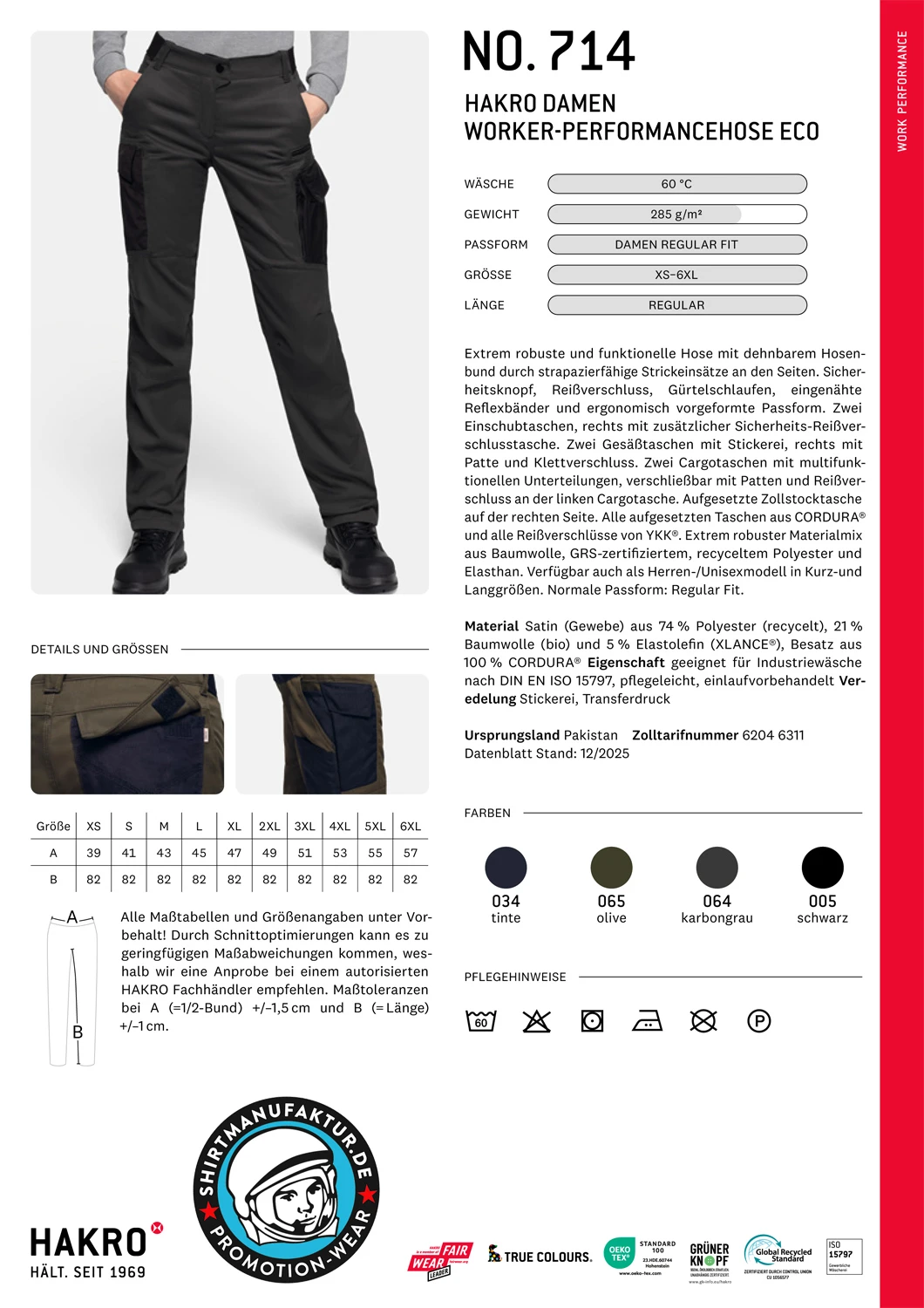 Hakro Ladies Worker Performancehose Eco