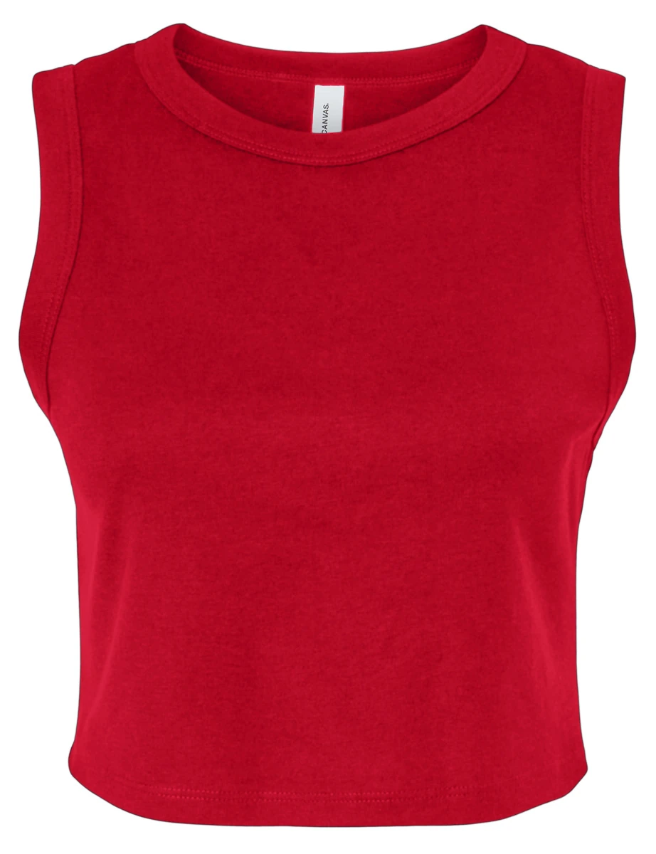 Bella Womens Micro Rib Muscle Crop Tank