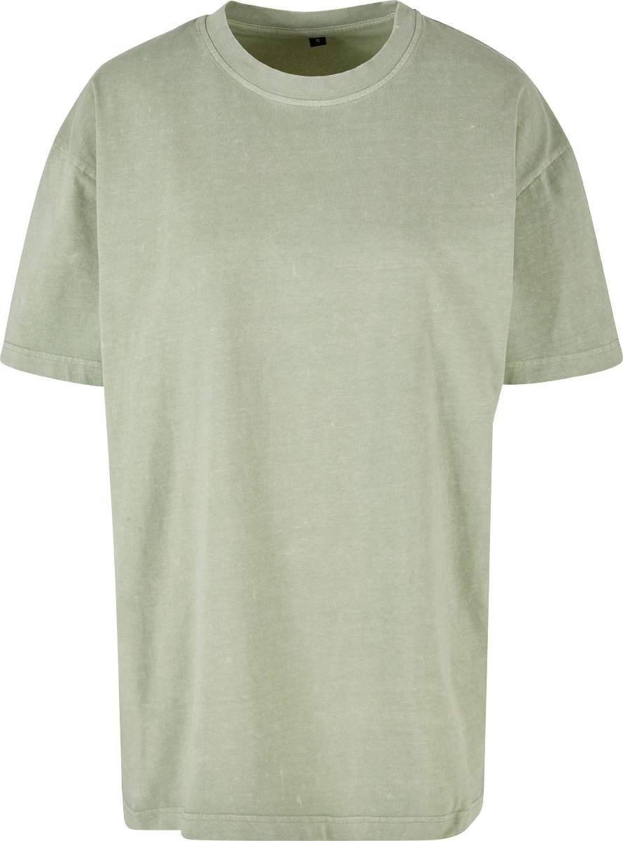 Build Your Brand Ladies Oversized Acid Wash Tee