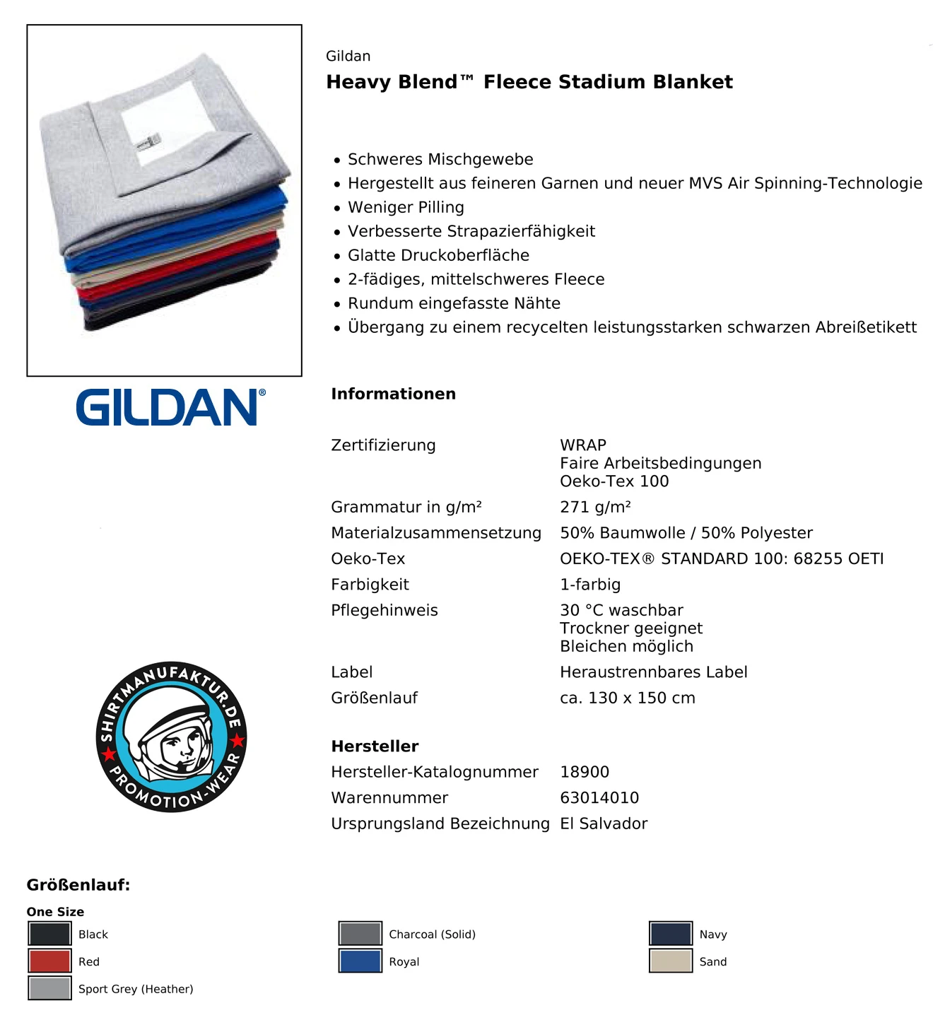 Gildan Heavy Blend Fleece Stadium Blanket