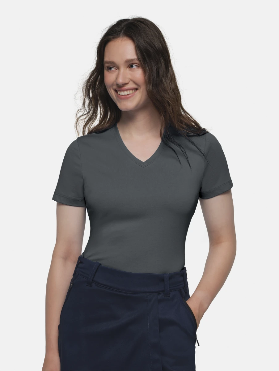 Hakro Ladies Cotton Tec V-Shirt