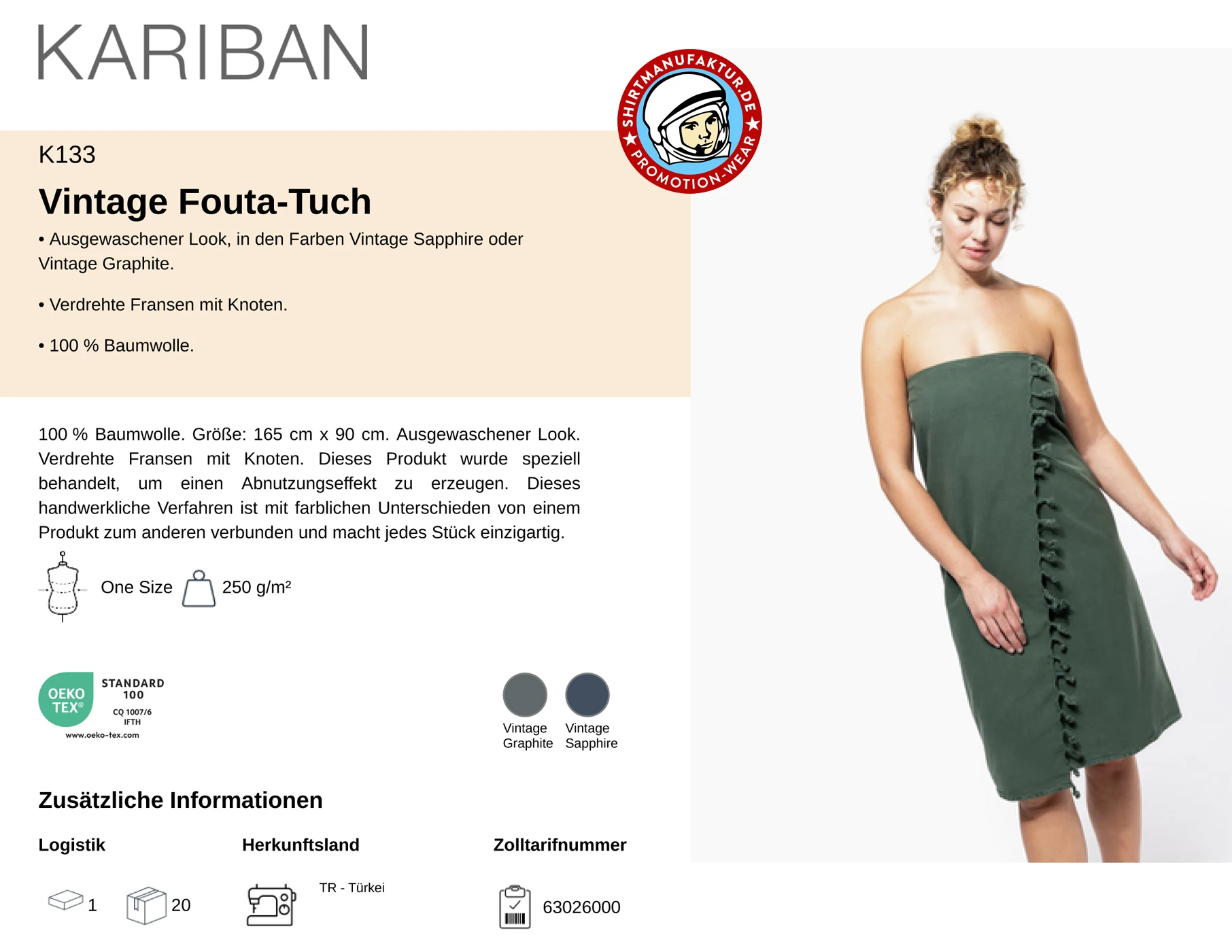 Kariban Vintage Fouta-Tuch