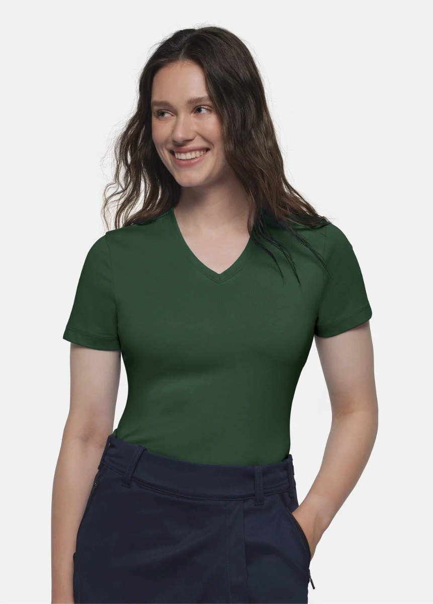 Hakro Ladies Cotton Tec V-Shirt