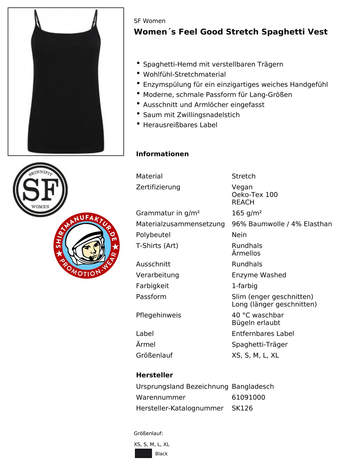 SkinniFit Womens Feel Good Stretch Spaghetti Vest