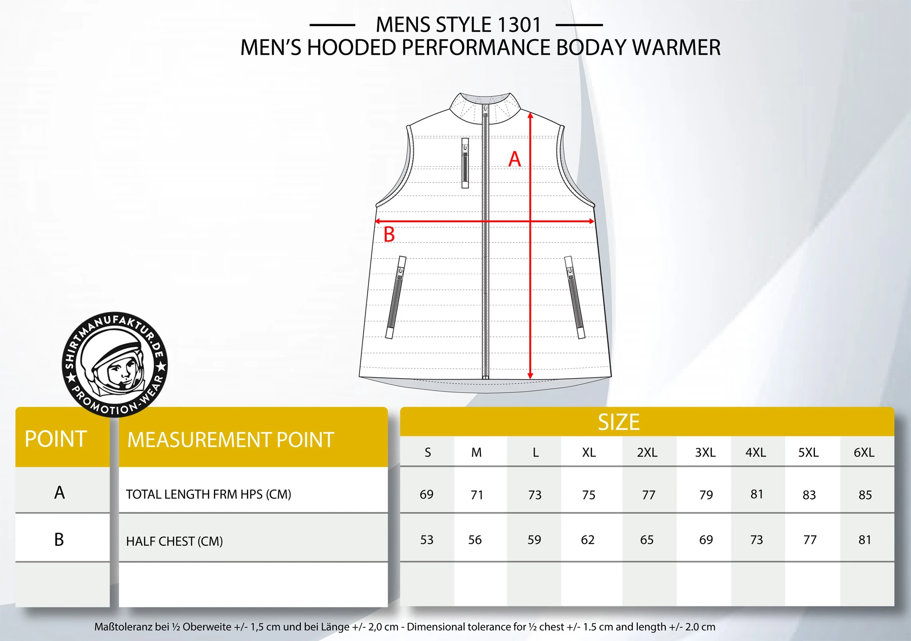 HRM Mens Hooded Performance Bodywarmer