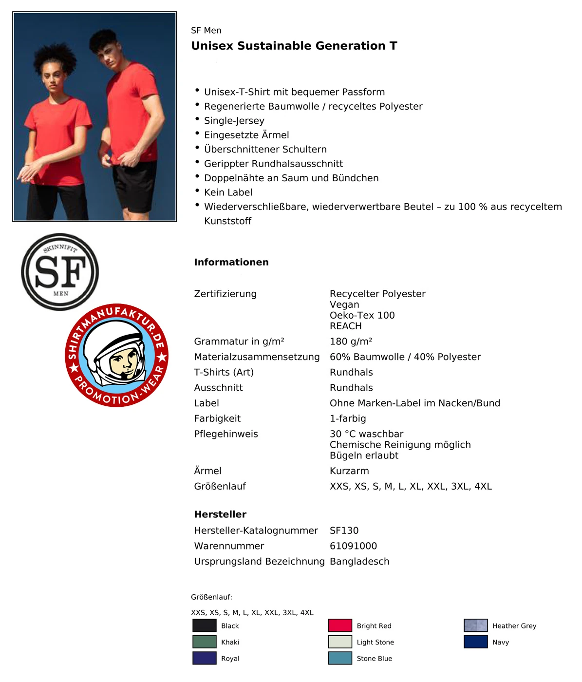SkinniFit Unisex Sustainable Generation T