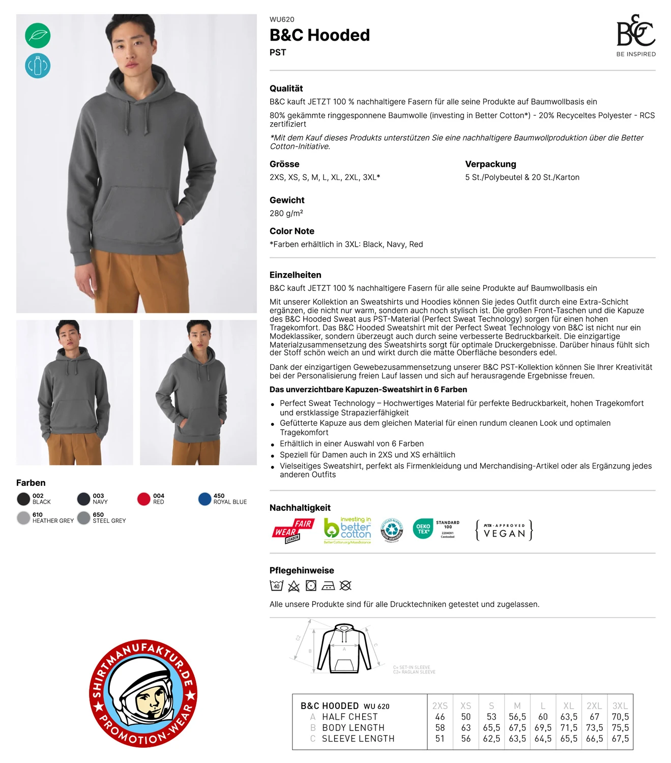 B&C Hooded Sweat