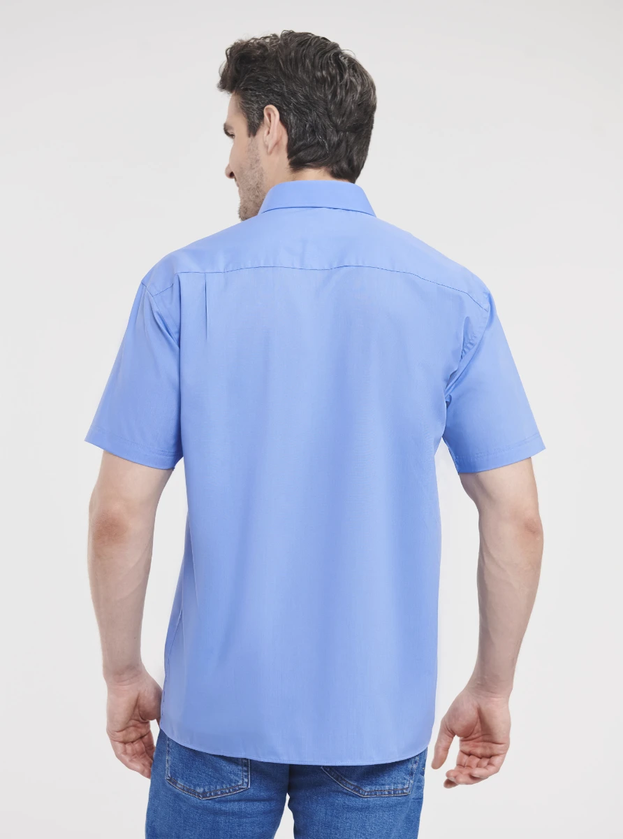 Russell Mens Short Sleeve Poly-Cotton Poplin Shirt