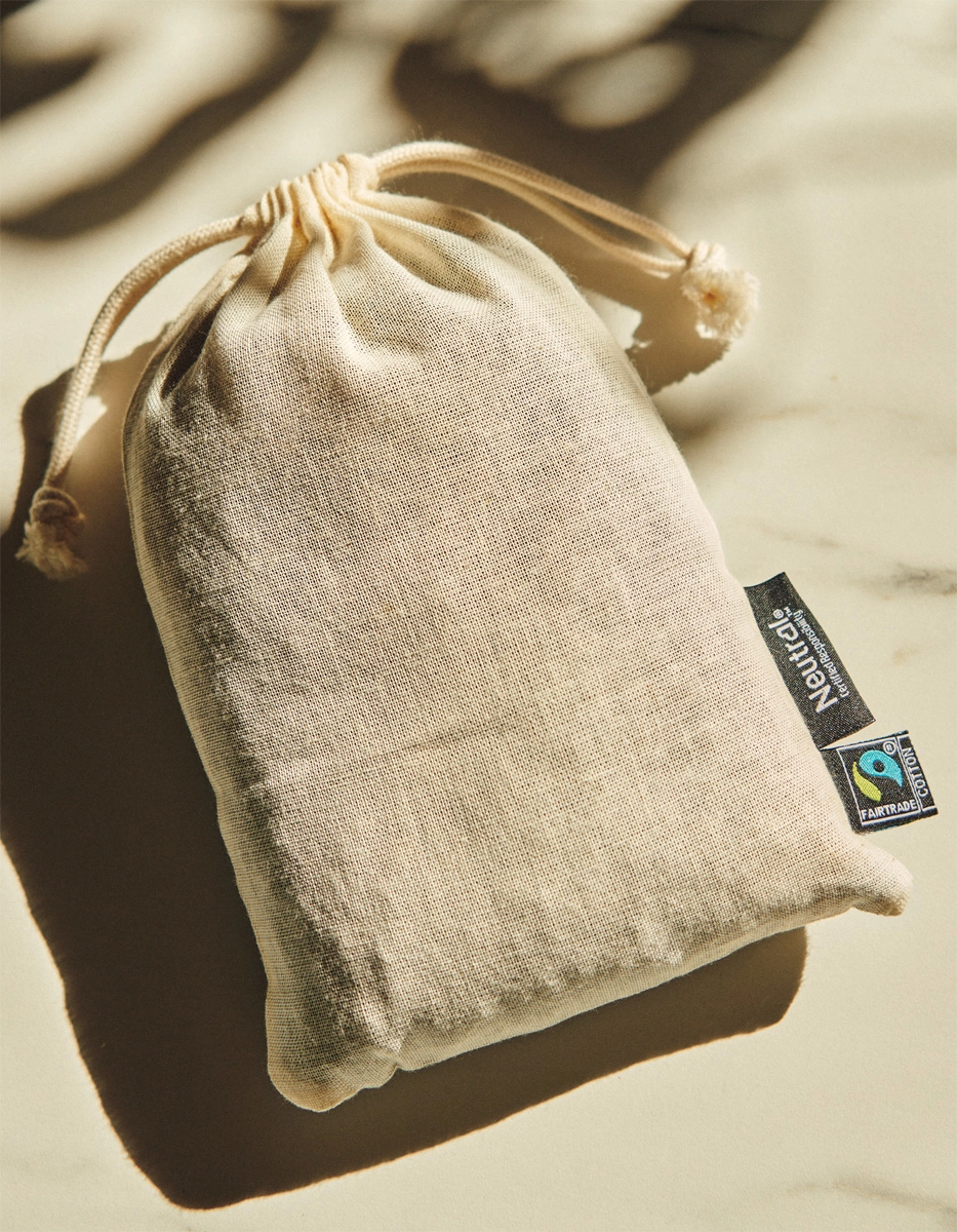 Neutral Cotton Bag With Drawstrings