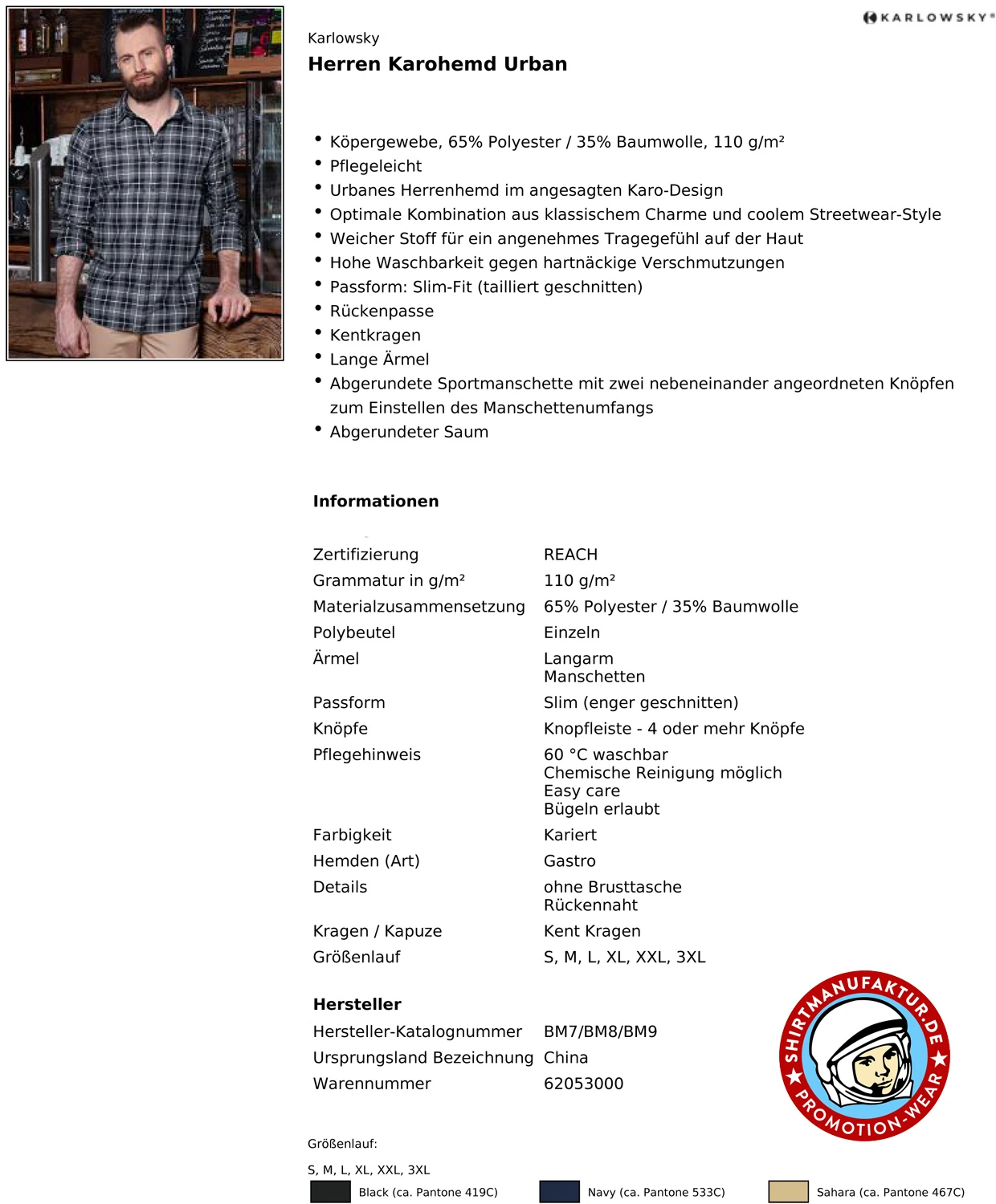 Karlowsky Herren Karohemd Urban-Trend
