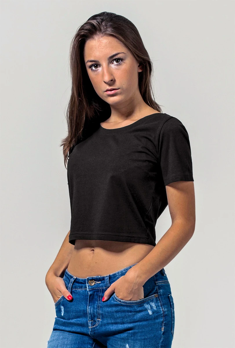 Build Your Brand Ladies Cropped Tee