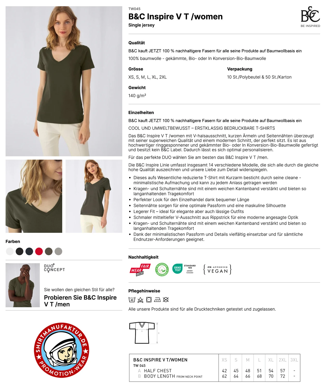 B&C Womens Inspire V T-Shirt