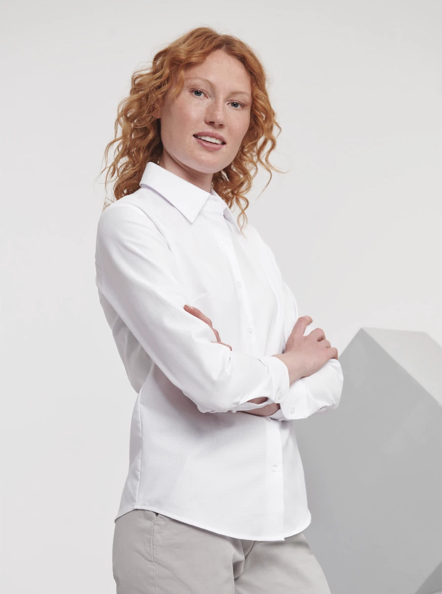 Russell Ladies Long Sleeve Tailored Oxford Blouse