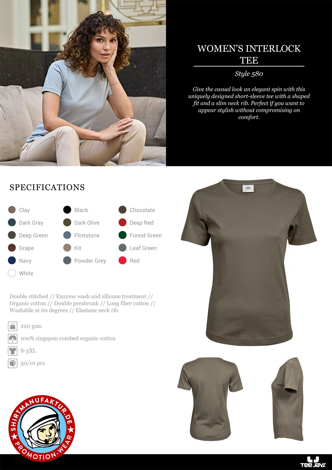 Tee Jays Womens Interlock Tee