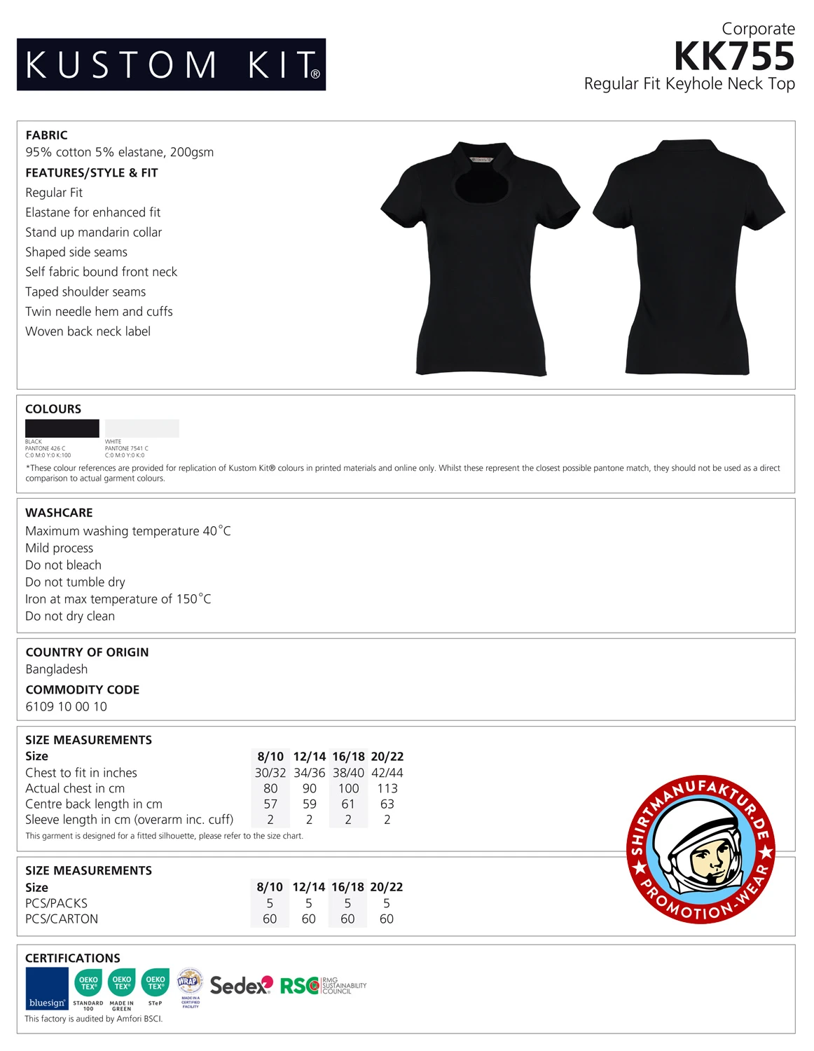 Kustom Kit Womens Keyhole Neck Corporate Top