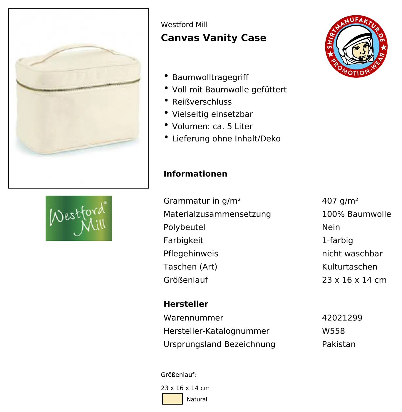 Westford Mill Canvas Vanity Case