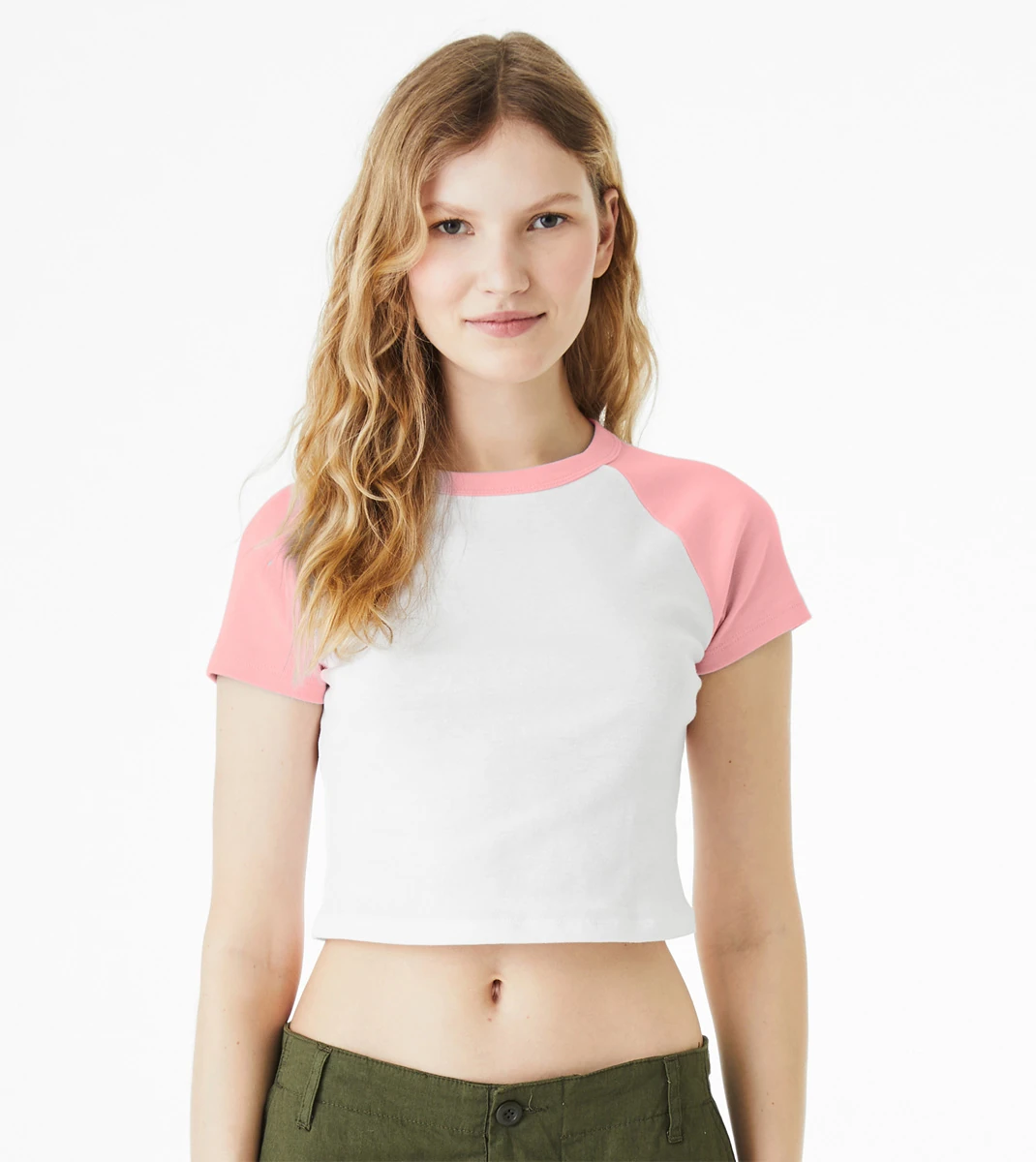 Bella Womens Micro Rib Raglan Baby Tee