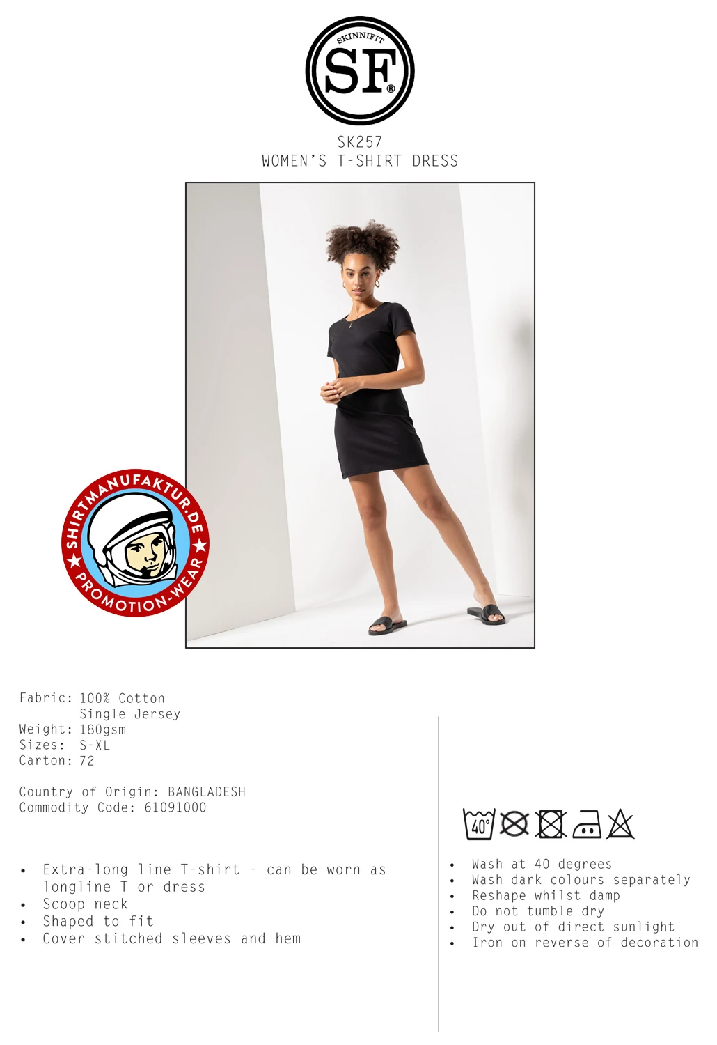 SkinniFit Womens T-Shirt Dress