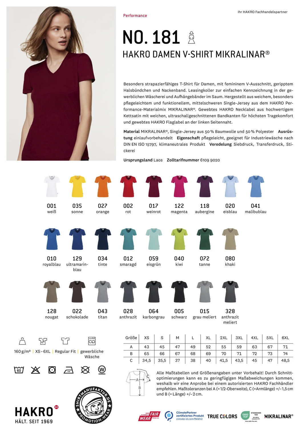 Hakro Ladies V-Shirt Mikralinar