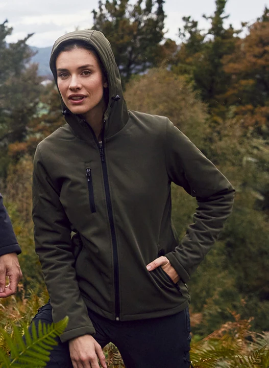 Clique Womens Padded Softshell Hooded Jacket Clique Womens Padded Softshell Hooded Jacket