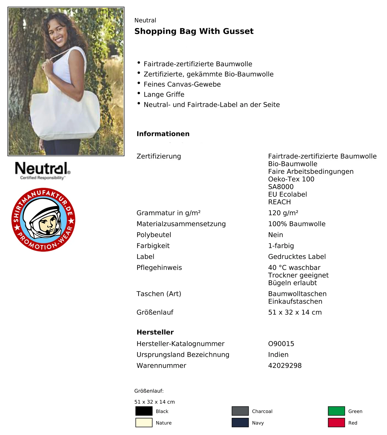 Neutral Shopping Bag With Gusset