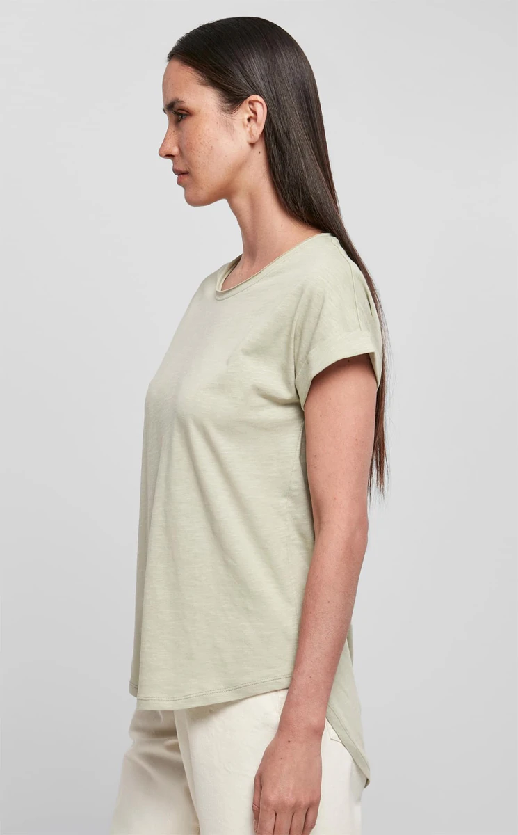 Build Your Brand Ladies Long Slub Tee