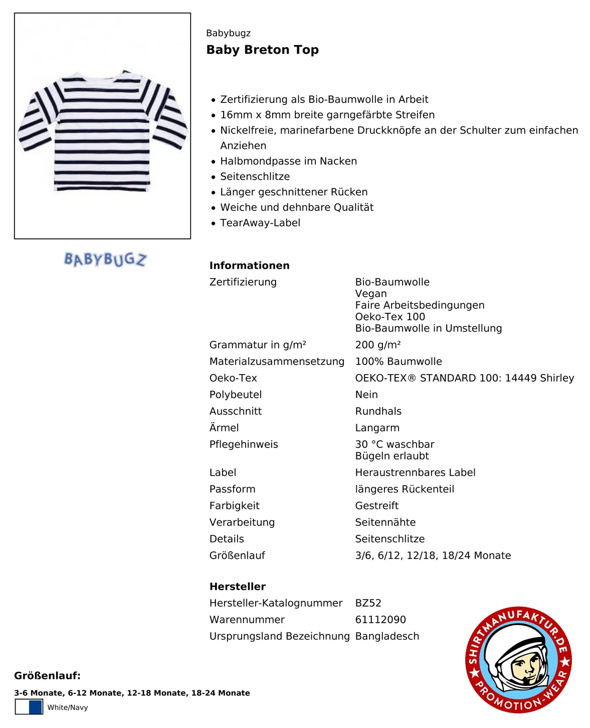 Babybugz Baby Breton Top