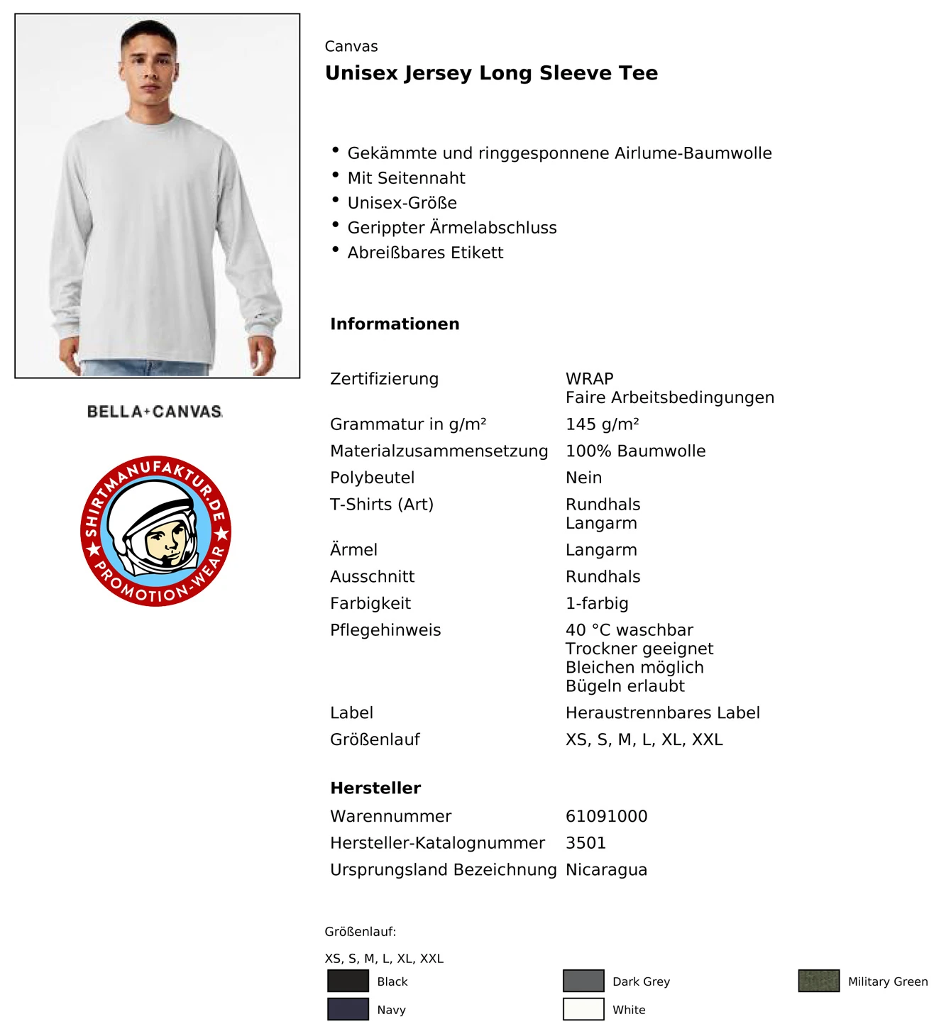 Canvas Unisex Jersey Longsleeve
