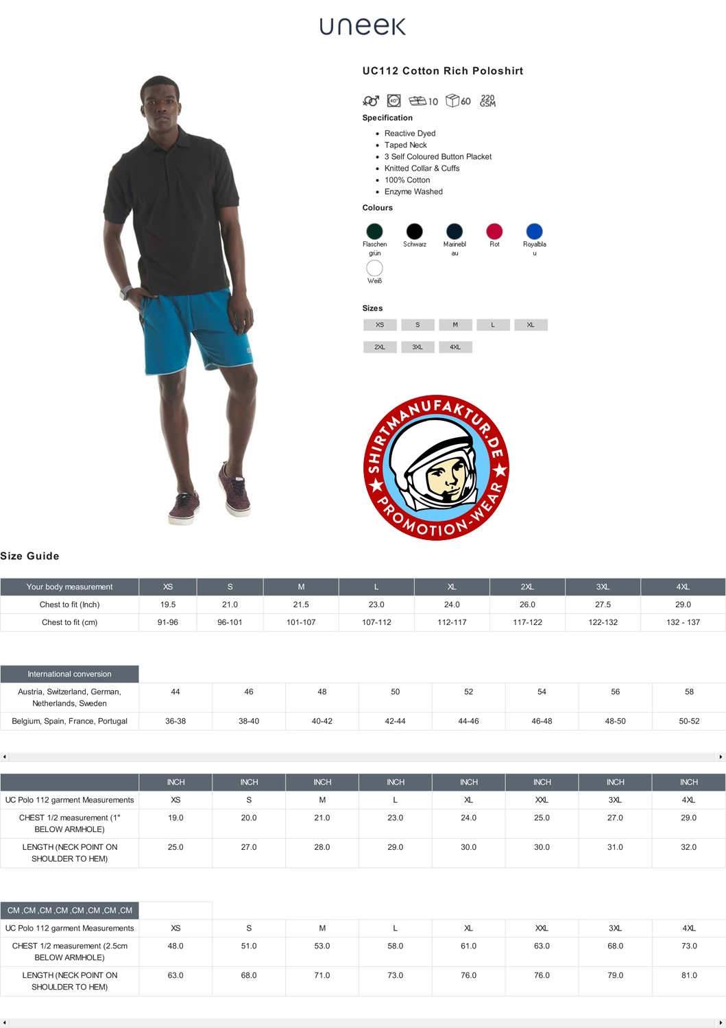 Uneek Cotton Rich Polo