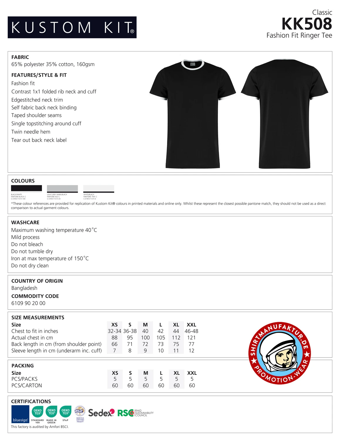 Kustom Kit Fashion Fit Ringer Tee