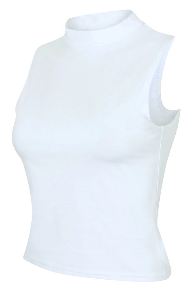 SkinniFit Womens High Neck Crop Vest