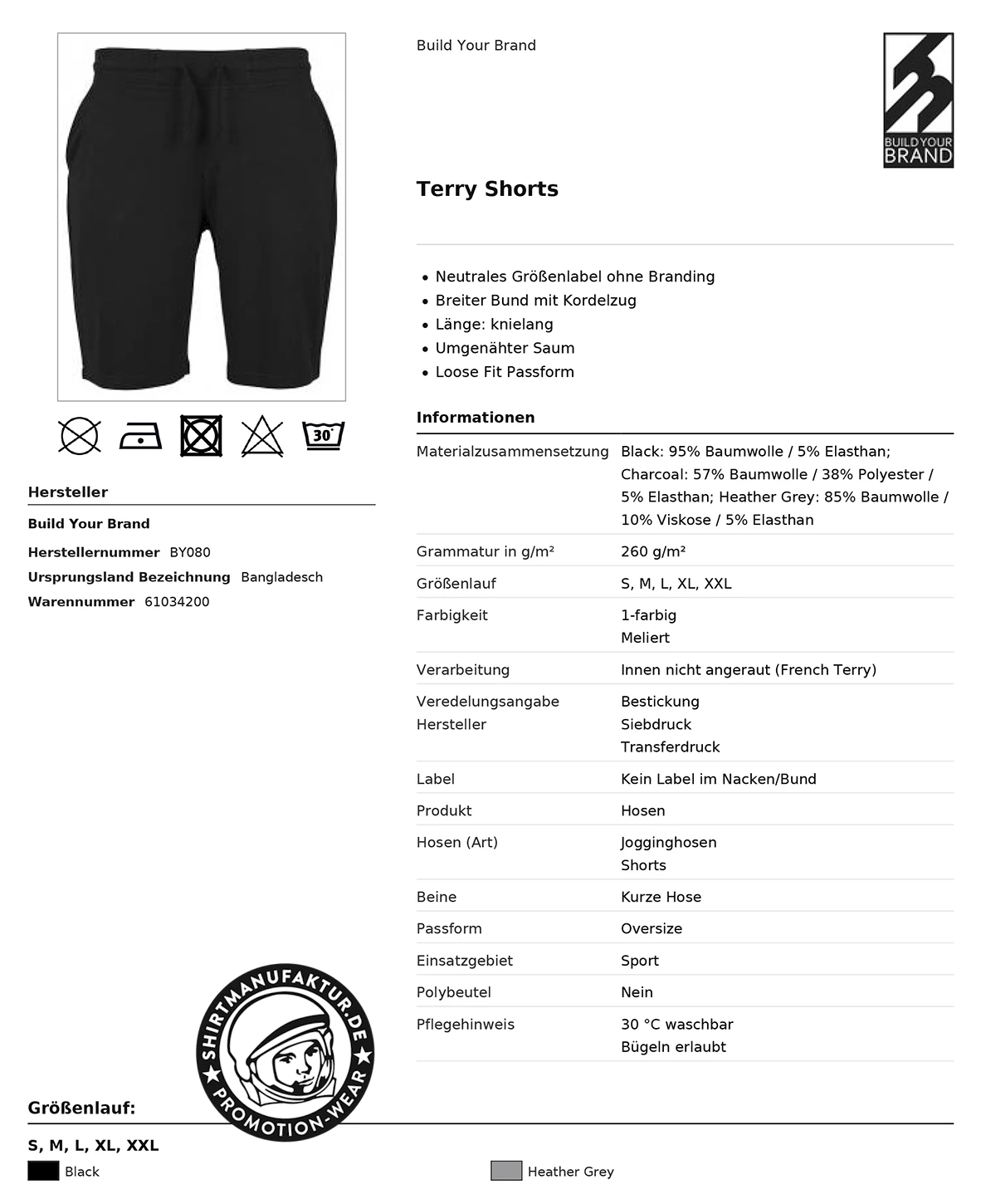 Build Your Brand Terry Shorts