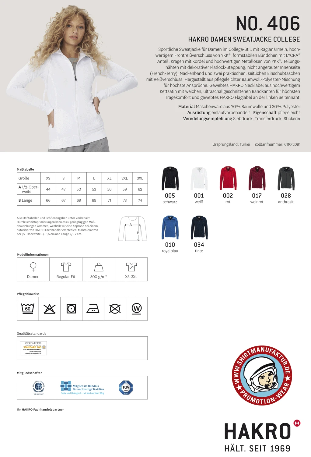 Hakro Ladies Sweatjacket Premium Hakro Ladies Sweatjacket Premium