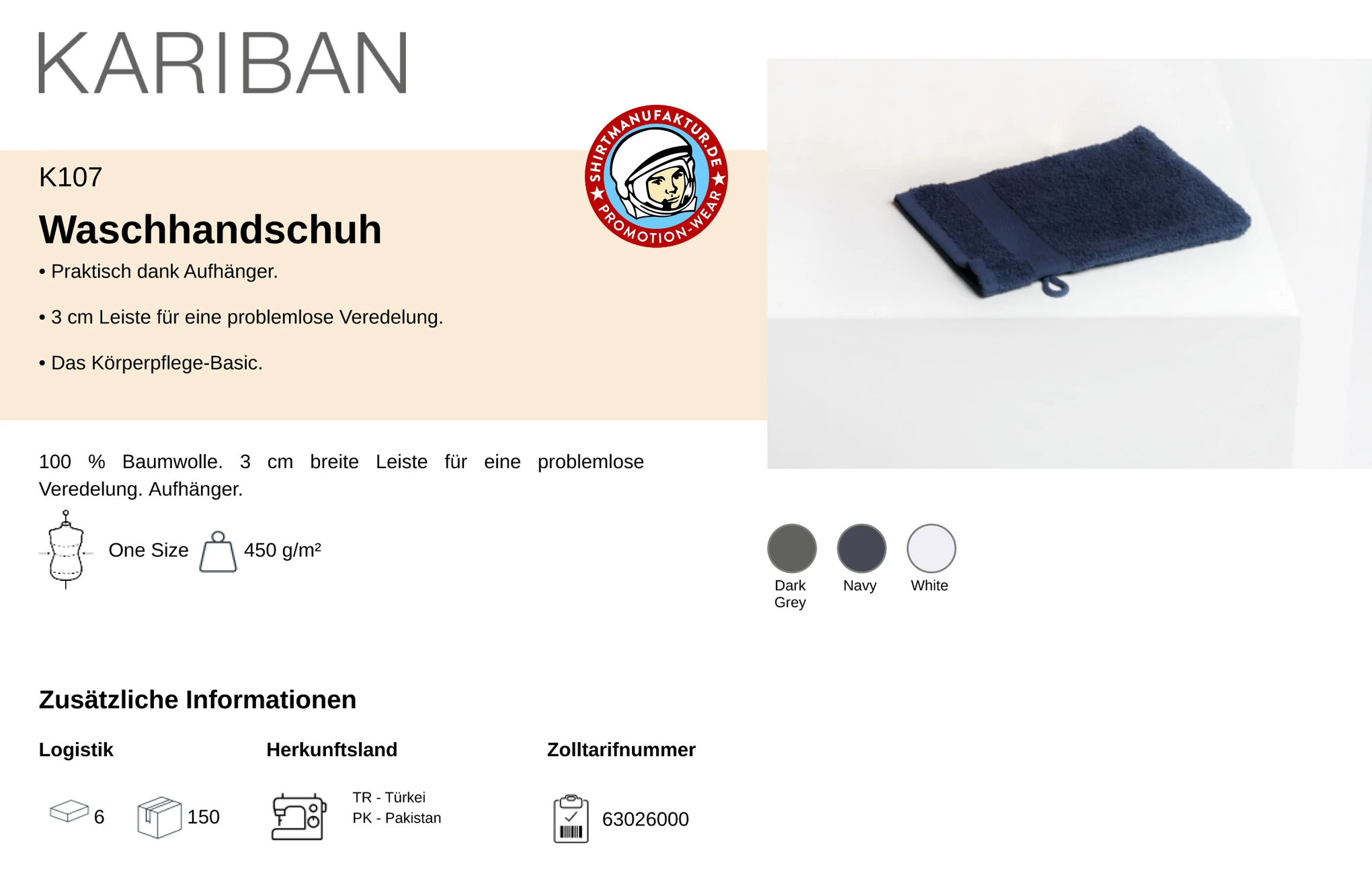 Kariban Waschhandschuh