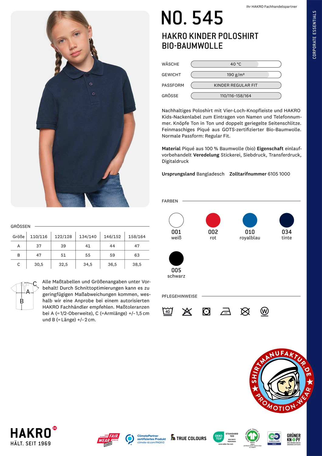 Hakro Kinder Poloshirt Bio-Baumwolle