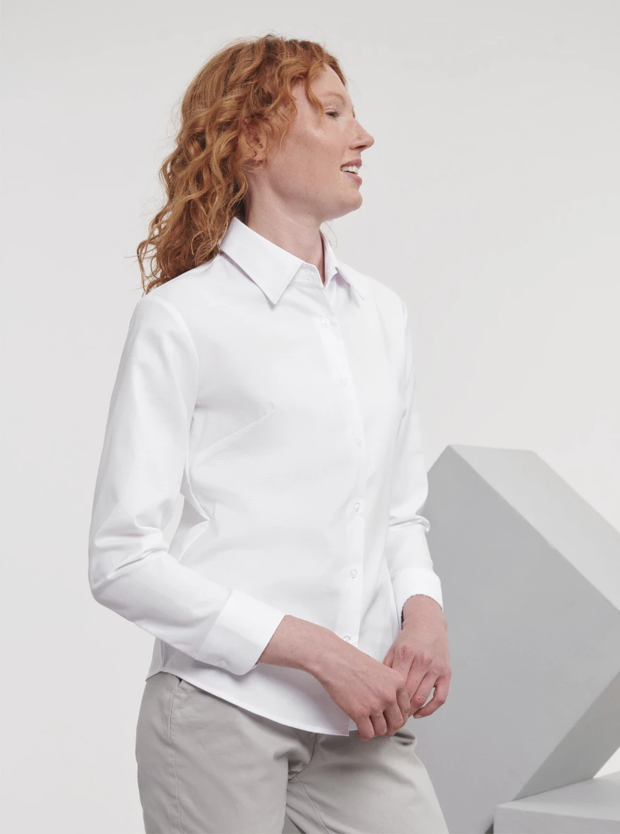 Russell Ladies Long Sleeve Tailored Oxford Blouse