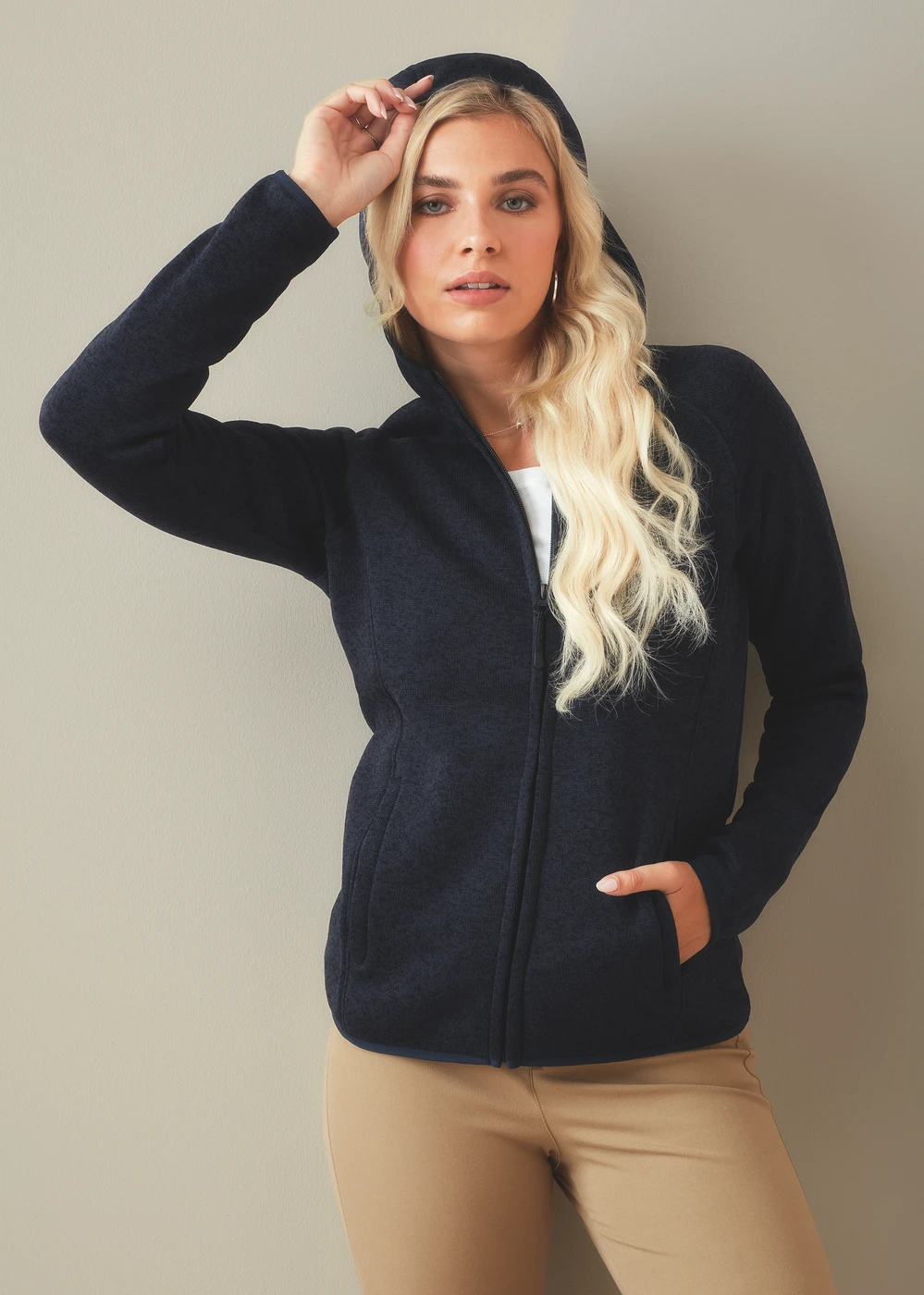 Stedman Womens Lux Hooded Knitfleece Jacket