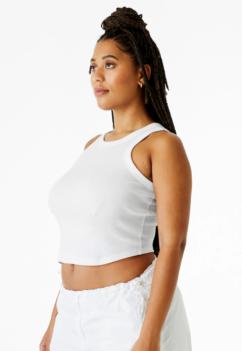 Bella Womens Micro Rib Racer Tank