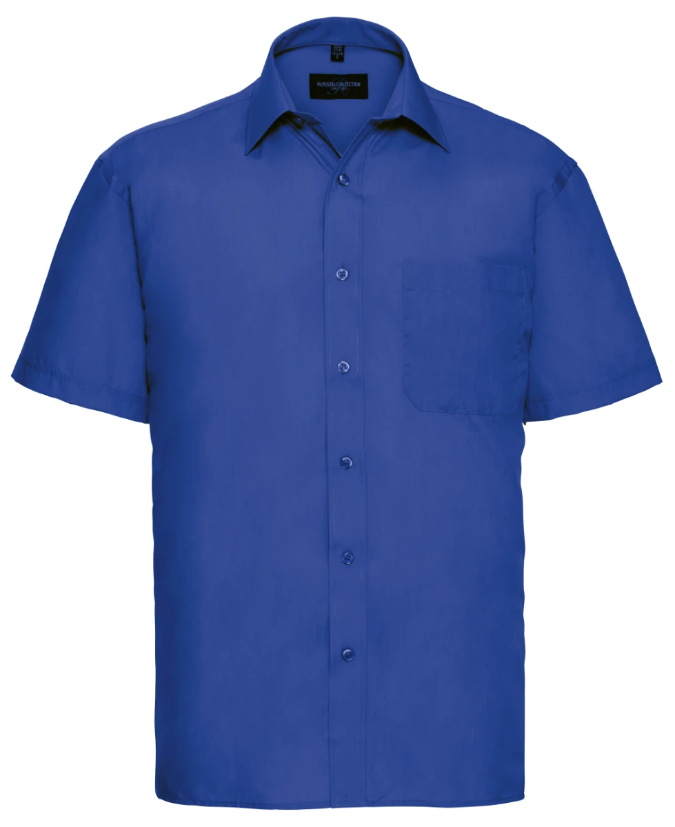 Russell Mens Short Sleeve Poly-Cotton Poplin Shirt
