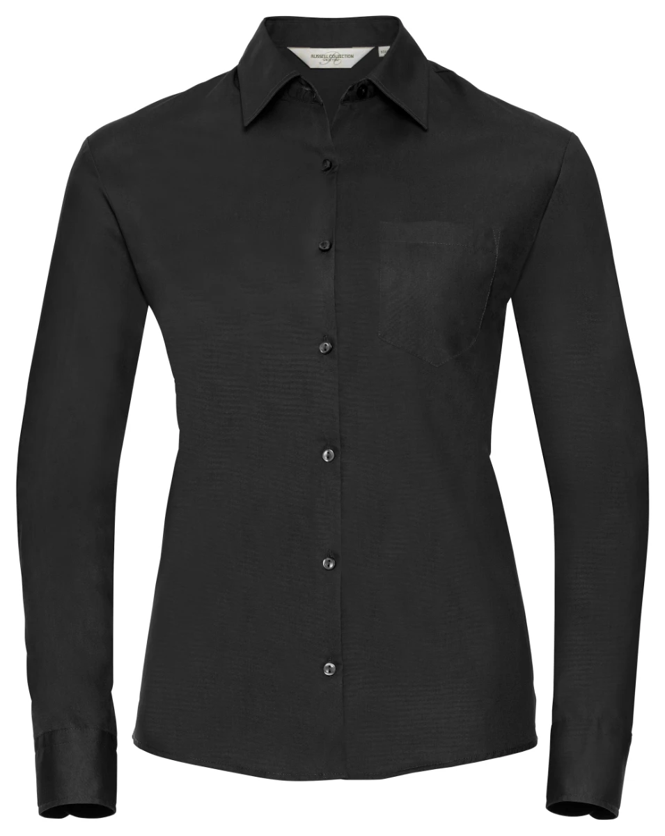 Russell Ladies Pure Cotton Longsleeve Poplin Blouse