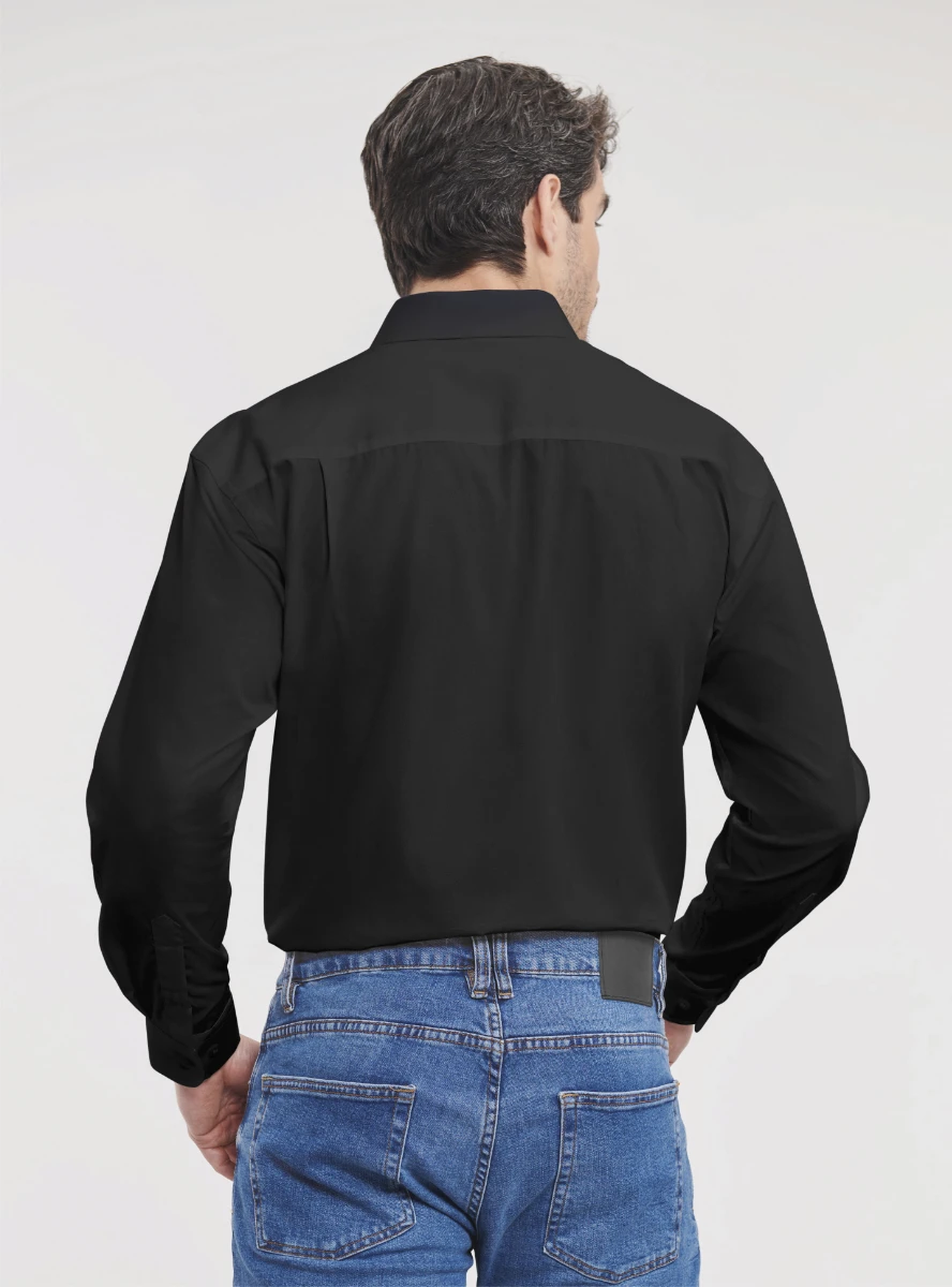 Russell Mens Pure Cotton Longsleeve Poplin Shirt
